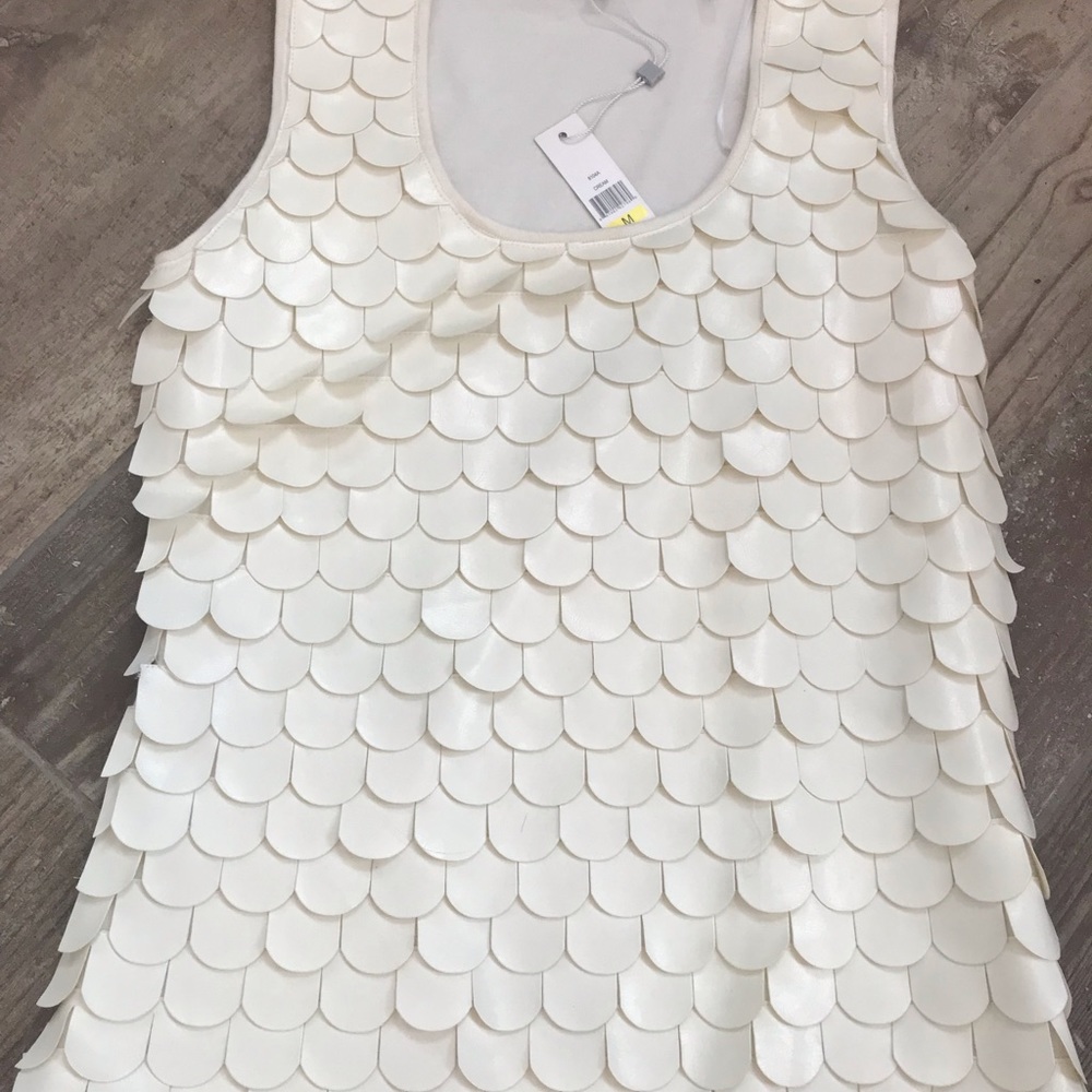 NWT vegan leather top off white/ivory MEDIUM